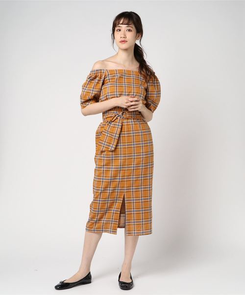 Supreme La La シュープリームララ の Vivi Ray掲載 ３ｗａｙパフスリチェックタイトワンピース ワンピース Wear
