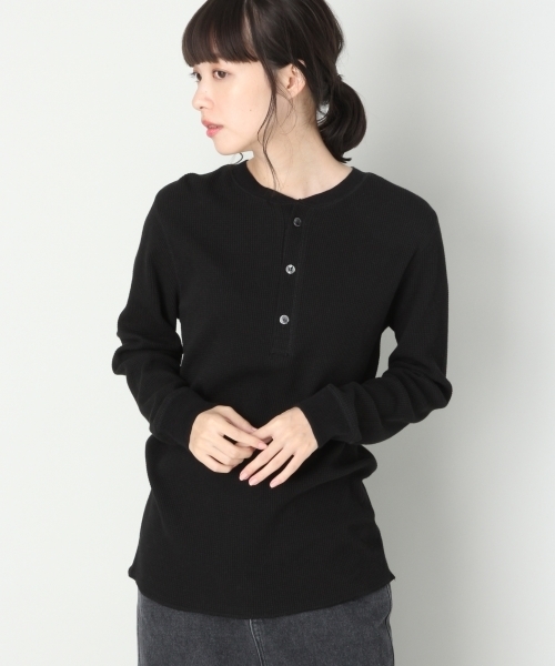 LOWRYS FARM（ローリーズファーム）の「ヘンリーワッフルプルオーバー　 808797（Tシャツ/カットソー・レディース・ブラック/ブラウン/オフホワイト・MEDIUM/LARGE）」の13枚目の写真