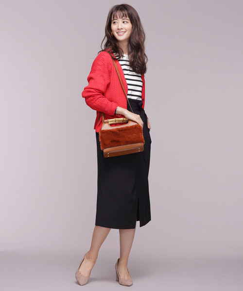 NANO universe（ナノユニバース）の「アシメタックベルト付きスカート（スカート・レディース・ブラック/ダークグリーン/ベージュ/イエロー・38/36）」の18枚目の写真