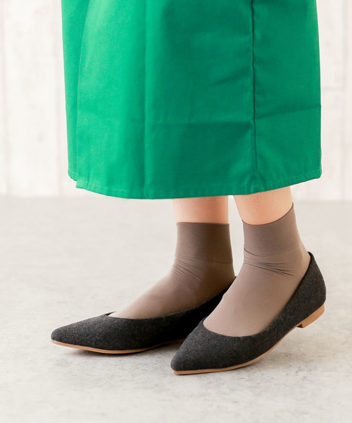 menue(メヌエ)の「ローヒール ポインテッドトゥ パンプス ふわもこver. ファーインソール 1cmヒール フラットパンプス(パンプス・レディース・ネイビー/ブラウン/グレー/グリーン/ダークグレー/フューシャピンク・22cm/22.5cm/23cm/23.5cm/24cm/24.5cm/25cm/25.5cm/26.0cm/21.5cm)」の3枚目の写真