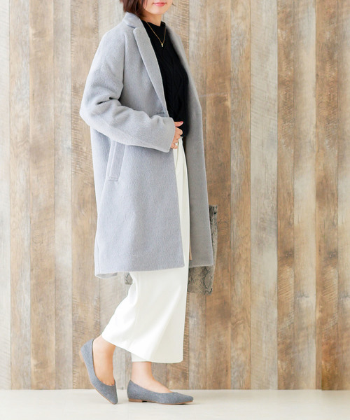 menue(メヌエ)の「ローヒール ポインテッドトゥ パンプス ふわもこver. ファーインソール 1cmヒール フラットパンプス(パンプス・レディース・ネイビー/ブラウン/グレー/グリーン/ダークグレー/フューシャピンク・22cm/22.5cm/23cm/23.5cm/24cm/24.5cm/25cm/25.5cm/26.0cm/21.5cm)」の9枚目の写真