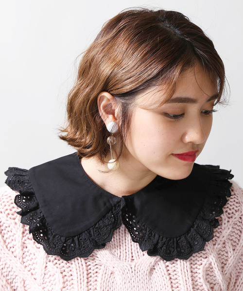 WEGO（ウィゴー）の「WEGO/BIGレース付け襟（付け襟・レディース・ブラック/ホワイト・FREE）」の2枚目の写真