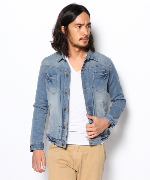 RATTLE TRAP（ラトルトラップ）の「裏毛スウェットデニムジャケット（デニムジャケット・メンズ・ブルー/ライトブルー・MEDIUM/LARGE）」の6枚目の写真