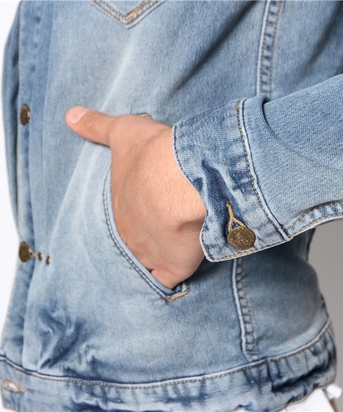 RATTLE TRAP（ラトルトラップ）の「裏毛スウェットデニムジャケット（デニムジャケット・メンズ・ブルー/ライトブルー・MEDIUM/LARGE）」の9枚目の写真