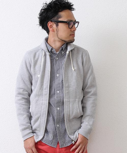 coen（コーエン）の「ウラケダブルジップカットブルゾン（パーカー・メンズ・ネイビー/ブラウン/ダークグレー・MEDIUM/SMALL/LARGE/X-LARGE）」の2枚目の写真