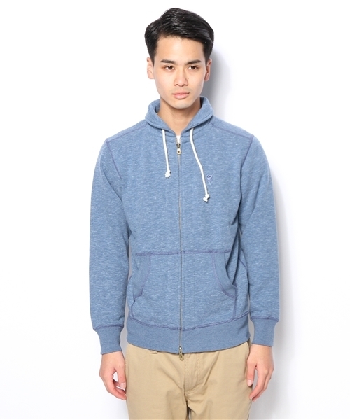 coen（コーエン）の「ウラケダブルジップカットブルゾン（パーカー・メンズ・ネイビー/ブラウン/ダークグレー・MEDIUM/SMALL/LARGE/X-LARGE）」の4枚目の写真