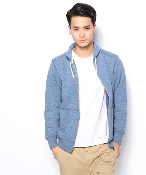 coen（コーエン）の「ウラケダブルジップカットブルゾン（パーカー・メンズ・ネイビー/ブラウン/ダークグレー・MEDIUM/SMALL/LARGE/X-LARGE）」の7枚目の写真