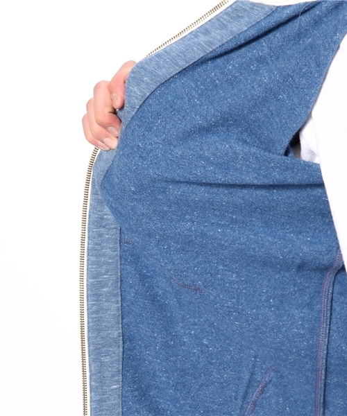 coen（コーエン）の「ウラケダブルジップカットブルゾン（パーカー・メンズ・ネイビー/ブラウン/ダークグレー・MEDIUM/SMALL/LARGE/X-LARGE）」の11枚目の写真