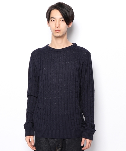 WEGO(ウィゴー)の「WEGO/ケーブルニット(ニット/セーター・メンズ・グリーン/グリーン系その他/ブルー/サックスブルー/ネイビー/マスタード/レッド/ワイン・MEDIUM/LARGE)」の9枚目の写真