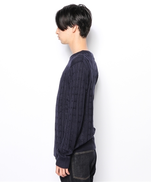 WEGO(ウィゴー)の「WEGO/ケーブルニット(ニット/セーター・メンズ・グリーン/グリーン系その他/ブルー/サックスブルー/ネイビー/マスタード/レッド/ワイン・MEDIUM/LARGE)」の10枚目の写真