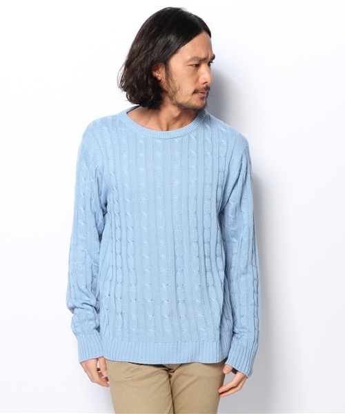 WEGO(ウィゴー)の「WEGO/ケーブルニット(ニット/セーター・メンズ・グリーン/グリーン系その他/ブルー/サックスブルー/ネイビー/マスタード/レッド/ワイン・MEDIUM/LARGE)」の19枚目の写真