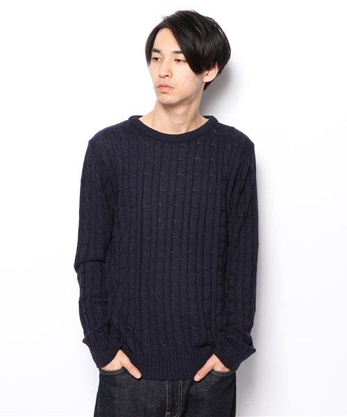 WEGO(ウィゴー)の「WEGO/ケーブルニット(ニット/セーター・メンズ・グリーン/グリーン系その他/ブルー/サックスブルー/ネイビー/マスタード/レッド/ワイン・MEDIUM/LARGE)」の18枚目の写真