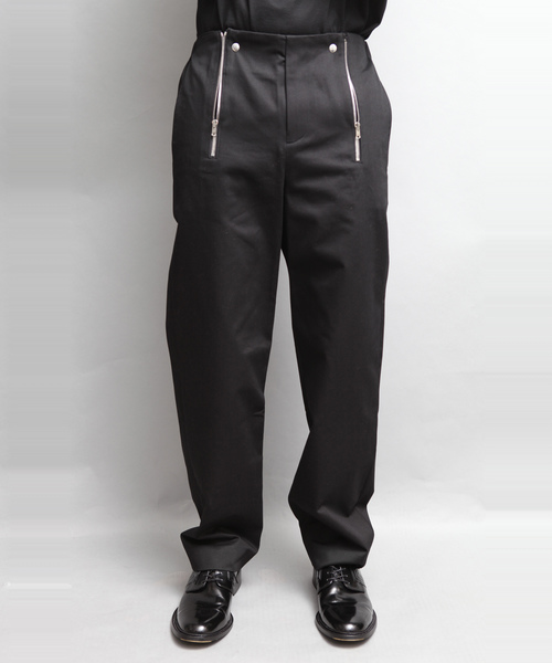 ato（アトウ）の「COTTON CHINOCLOTH DOUBLE ZIP PANTS（チノパンツ・メンズ・ブラック・44/46）」の8枚目の写真