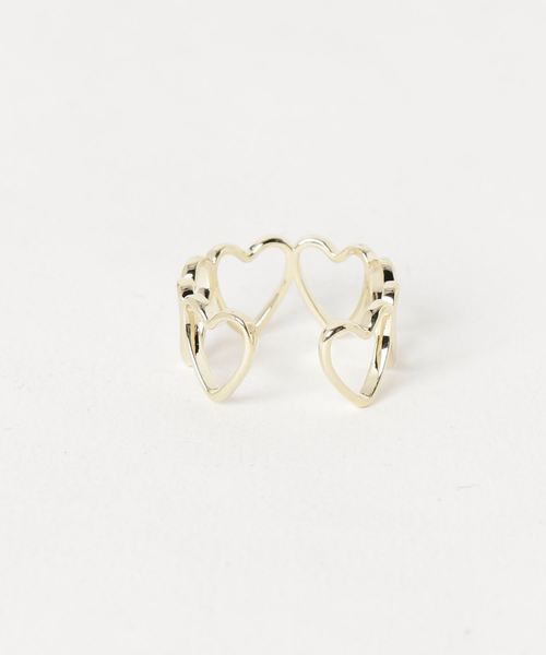 Fun & Daily（ファンアンドデイリー）の「F&D : フレームハートリング（リング・レディース・ゴールド・FREE）」の2枚目の写真