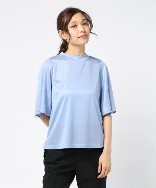 A/C DESIGN BY ALPHA CUBIC（エーシーデザインバイアルファキュービック）の「【WEB&一部店舗限定】モックネックフレアスリーブプルオーバー（Tシャツ/カットソー・レディース・サックスブルー/ブラック/ベージュ・M size/L size）」の3枚目の写真