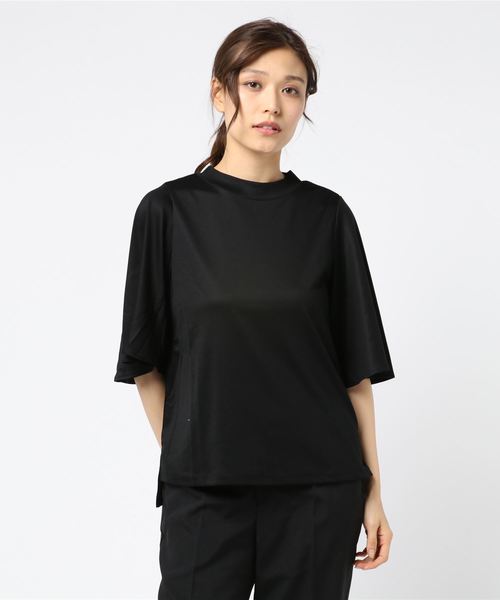 A/C DESIGN BY ALPHA CUBIC（エーシーデザインバイアルファキュービック）の「【WEB&一部店舗限定】モックネックフレアスリーブプルオーバー（Tシャツ/カットソー・レディース・サックスブルー/ブラック/ベージュ・M size/L size）」の2枚目の写真