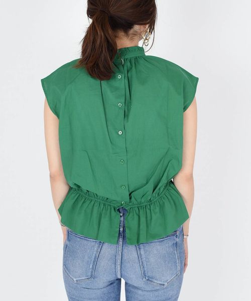 Khaju(カージュ)の「Khaju:バックボタンハイネックブラウス◇(シャツ/ブラウス・レディース・ベージュ/グリーン・ONE SIZE)」の19枚目の写真