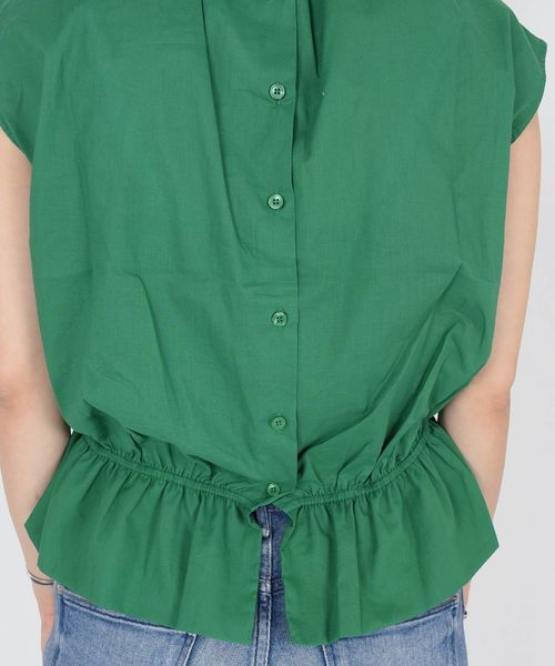 Khaju(カージュ)の「Khaju:バックボタンハイネックブラウス◇(シャツ/ブラウス・レディース・ベージュ/グリーン・ONE SIZE)」の10枚目の写真