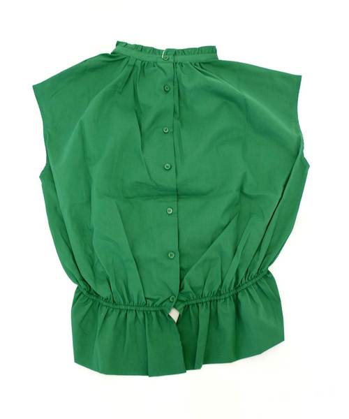 Khaju(カージュ)の「Khaju:バックボタンハイネックブラウス◇(シャツ/ブラウス・レディース・ベージュ/グリーン・ONE SIZE)」の4枚目の写真