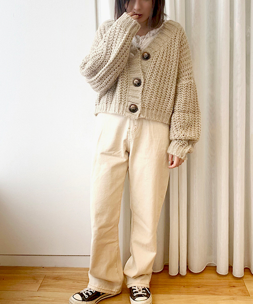 apres jour（アプレジュール）の「手編み風Vカーディガン【ZOZOTOWN限定アイテム】19AW★（カーディガン/ボレロ・レディース・モカ/ラベンダー/ライトベージュ・フリー）」の8枚目の写真