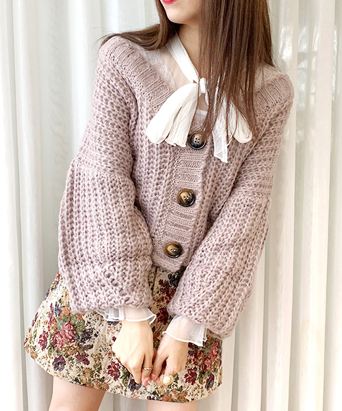 apres jour（アプレジュール）の「手編み風Vカーディガン【ZOZOTOWN限定アイテム】19AW★（カーディガン/ボレロ・レディース・モカ/ラベンダー/ライトベージュ・フリー）」の9枚目の写真