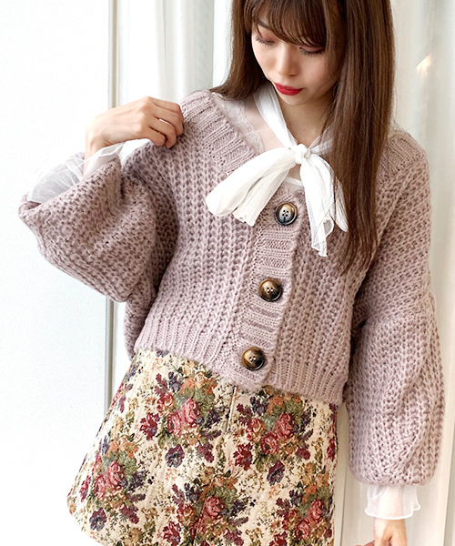 apres jour（アプレジュール）の「手編み風Vカーディガン【ZOZOTOWN限定アイテム】19AW★（カーディガン/ボレロ・レディース・モカ/ラベンダー/ライトベージュ・フリー）」の10枚目の写真