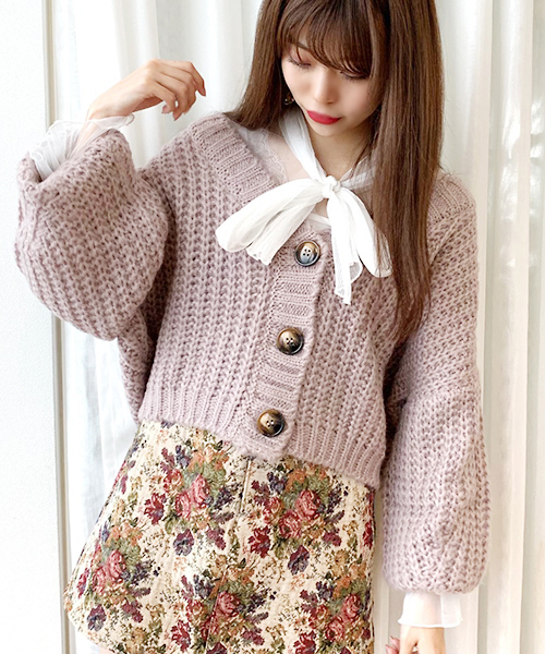 apres jour（アプレジュール）の「手編み風Vカーディガン【ZOZOTOWN限定アイテム】19AW★（カーディガン/ボレロ・レディース・モカ/ラベンダー/ライトベージュ・フリー）」の11枚目の写真