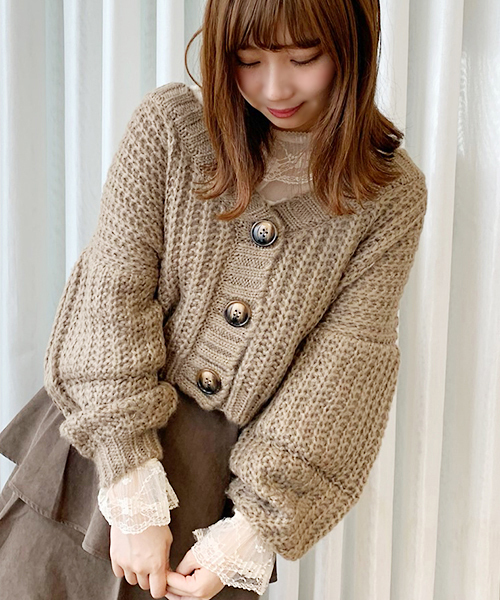 apres jour（アプレジュール）の「手編み風Vカーディガン【ZOZOTOWN限定アイテム】19AW★（カーディガン/ボレロ・レディース・モカ/ラベンダー/ライトベージュ・フリー）」の16枚目の写真