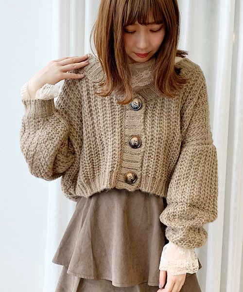 apres jour（アプレジュール）の「手編み風Vカーディガン【ZOZOTOWN限定アイテム】19AW★（カーディガン/ボレロ・レディース・モカ/ラベンダー/ライトベージュ・フリー）」の17枚目の写真