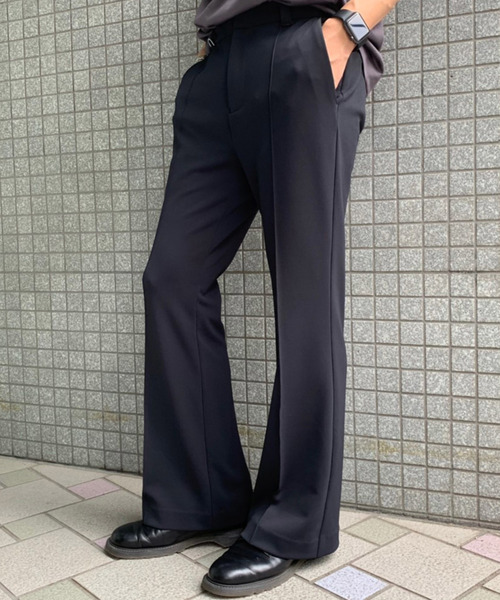 STUDIOUS（ステュディオス）の「【STUDIOUS】ニットツイルセットアップフレアスラックス（スラックス・メンズ・ブラック/ブラウン・1/2）」の3枚目の写真