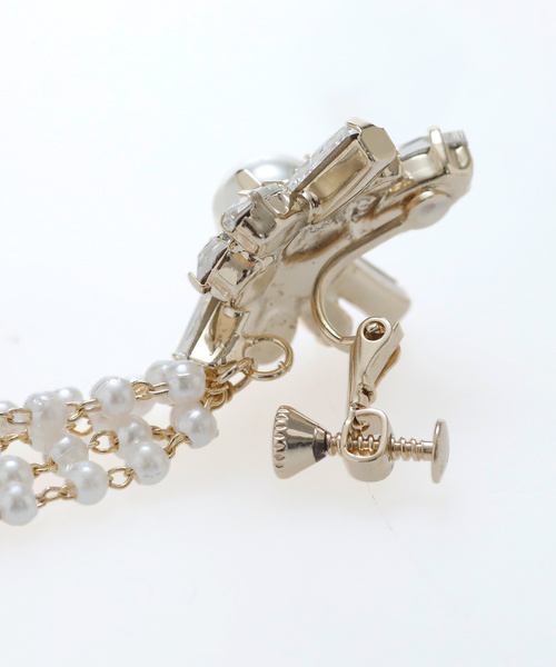 PourVous(プールヴー)の「パール&ビジューミックス ピアス&イヤリング 同窓会 結婚式 オケージョン 二次会 (ピアス(両耳用)・レディース・ホワイト/ホワイト系その他・FREE)」の8枚目の写真