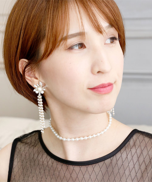 PourVous(プールヴー)の「パール&ビジューミックス ピアス&イヤリング 同窓会 結婚式 オケージョン 二次会 (ピアス(両耳用)・レディース・ホワイト/ホワイト系その他・FREE)」の10枚目の写真