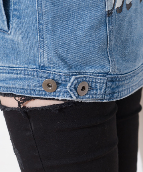 Roger&Raw / 英文字プリントデニムGジャン（デニムジャケット）｜GGD