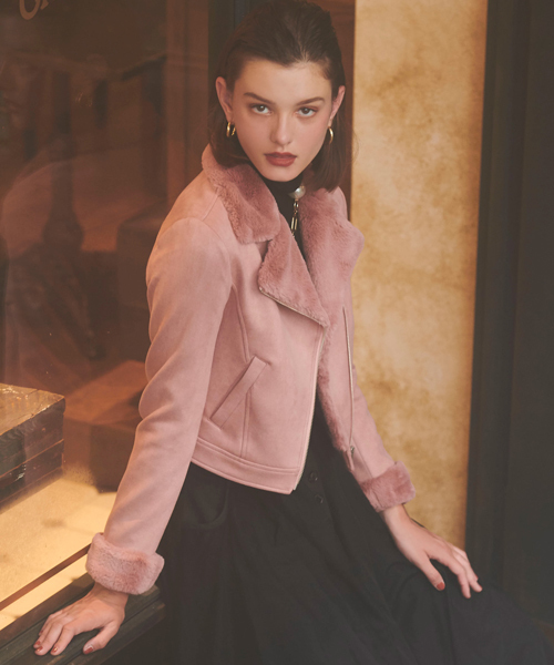 エイミーイストワール フェイクスエード ファー ジャケット eimy ファージャケット