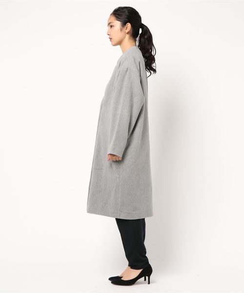 fifth（フィフス）の「ドロップショルダーノーカラーコート（トレンチコート・レディース・グレー/ブルー/モカ・SMALL/MEDIUM）」の4枚目の写真