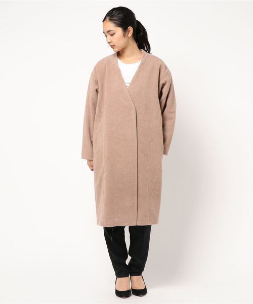 fifth（フィフス）の「ドロップショルダーノーカラーコート（トレンチコート・レディース・グレー/ブルー/モカ・SMALL/MEDIUM）」の8枚目の写真