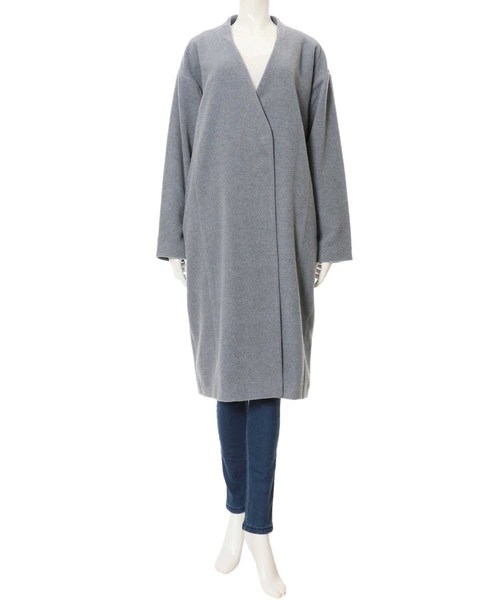 fifth（フィフス）の「ドロップショルダーノーカラーコート（トレンチコート・レディース・グレー/ブルー/モカ・SMALL/MEDIUM）」の19枚目の写真