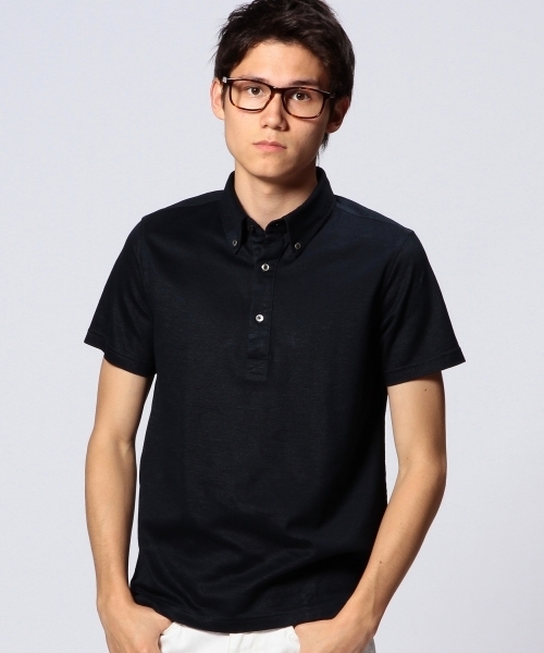 UNITED ARROWS（ユナイテッドアローズ）の「UAB コットンリネン　ボタンダウン　ポロシャツ ◆（ポロシャツ・メンズ・ホワイト/ネイビー/ターコイズブルー/ピンク・SMALL/X-LARGE/MEDIUM/LARGE/X-SMALL）」の3枚目の写真