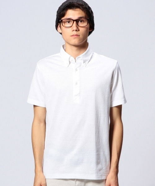 UNITED ARROWS（ユナイテッドアローズ）の「UAB コットンリネン　ボタンダウン　ポロシャツ ◆（ポロシャツ・メンズ・ホワイト/ネイビー/ターコイズブルー/ピンク・SMALL/X-LARGE/MEDIUM/LARGE/X-SMALL）」の9枚目の写真