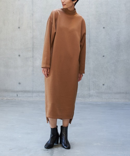 Koe コエ の 裏毛裏起毛ハイネックトレーナーワンピース ワンピース Wear