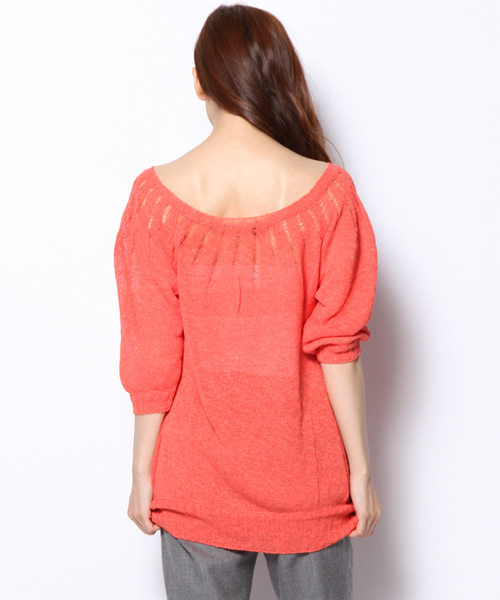 AVIE（アビィ）の「ジグザグルルーズプルオーバーニット（ニット/セーター・レディース・ベビーピンク/オレンジ・2）」の6枚目の写真