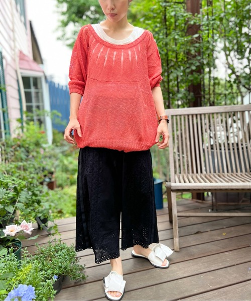 AVIE（アビィ）の「ジグザグルルーズプルオーバーニット（ニット/セーター・レディース・ベビーピンク/オレンジ・2）」の16枚目の写真