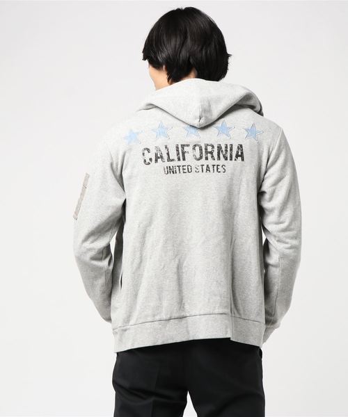 VIBGYOR(ヴィブジョー)の「VIBGYOR Select/ DENIM貼り付けテレコZIPパーカー (RM)(パーカー・メンズ・ブラック/グレー/ホワイト・LARGE/X-LARGE/MEDIUM)」の6枚目の写真