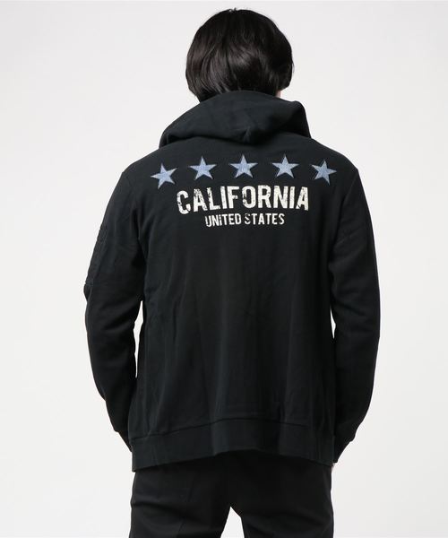 VIBGYOR(ヴィブジョー)の「VIBGYOR Select/ DENIM貼り付けテレコZIPパーカー (RM)(パーカー・メンズ・ブラック/グレー/ホワイト・LARGE/X-LARGE/MEDIUM)」の7枚目の写真