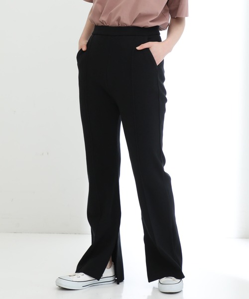 STUDIOUS（ステュディオス）の「【STUDIOUS】サマーニットフレアパンツ（その他パンツ・レディース・ホワイト/ブラック/ピンク・1/2）」の3枚目の写真