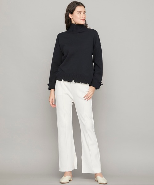 STUDIOUS（ステュディオス）の「【STUDIOUS】サマーニットフレアパンツ（その他パンツ・レディース・ホワイト/ブラック/ピンク・1/2）」の9枚目の写真