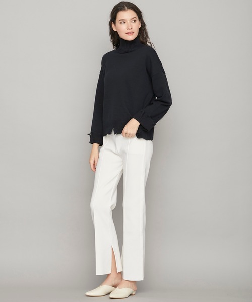 STUDIOUS（ステュディオス）の「【STUDIOUS】サマーニットフレアパンツ（その他パンツ・レディース・ホワイト/ブラック/ピンク・1/2）」の6枚目の写真