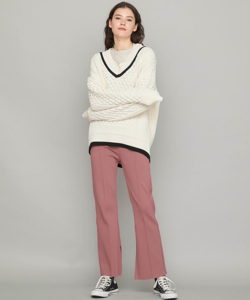 STUDIOUS（ステュディオス）の「【STUDIOUS】サマーニットフレアパンツ（その他パンツ・レディース・ホワイト/ブラック/ピンク・1/2）」の13枚目の写真