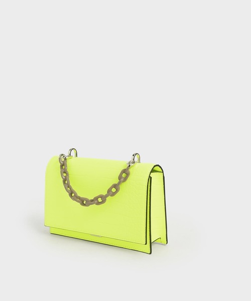CHARLES & KEITH(チャールズ & キース)の「チェーン トップハンドルバッグ / Chain Top Handle Bag(ハンドバッグ・レディース・ブラック/イエロー系その他/ライトピンク/ブルー系その他2/グレー・S)」の17枚目の写真