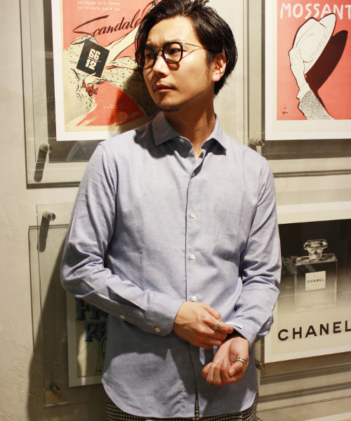 EDIFICE（エディフィス）の「◇C/CA ネルセミワイド （シャツ/ブラウス・メンズ・ホワイト/グレー/グリーン/ネイビー/ブルー/ピンク・46/48/50/44）」の5枚目の写真